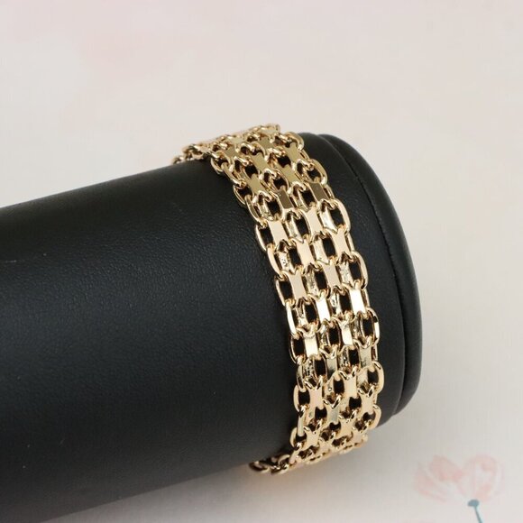 "Rose Gold Plated Multi-Link Chain Bracelet, XPBL0860 - Picture 10 of 12